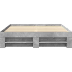 Rama łóżka szarość betonu 160x200 cm materiał drewnopochodny