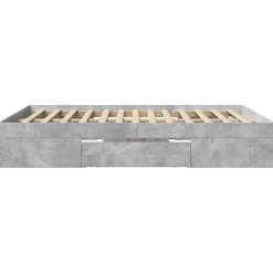 Rama łóżka szarość betonu 160x200 cm materiał drewnopochodny