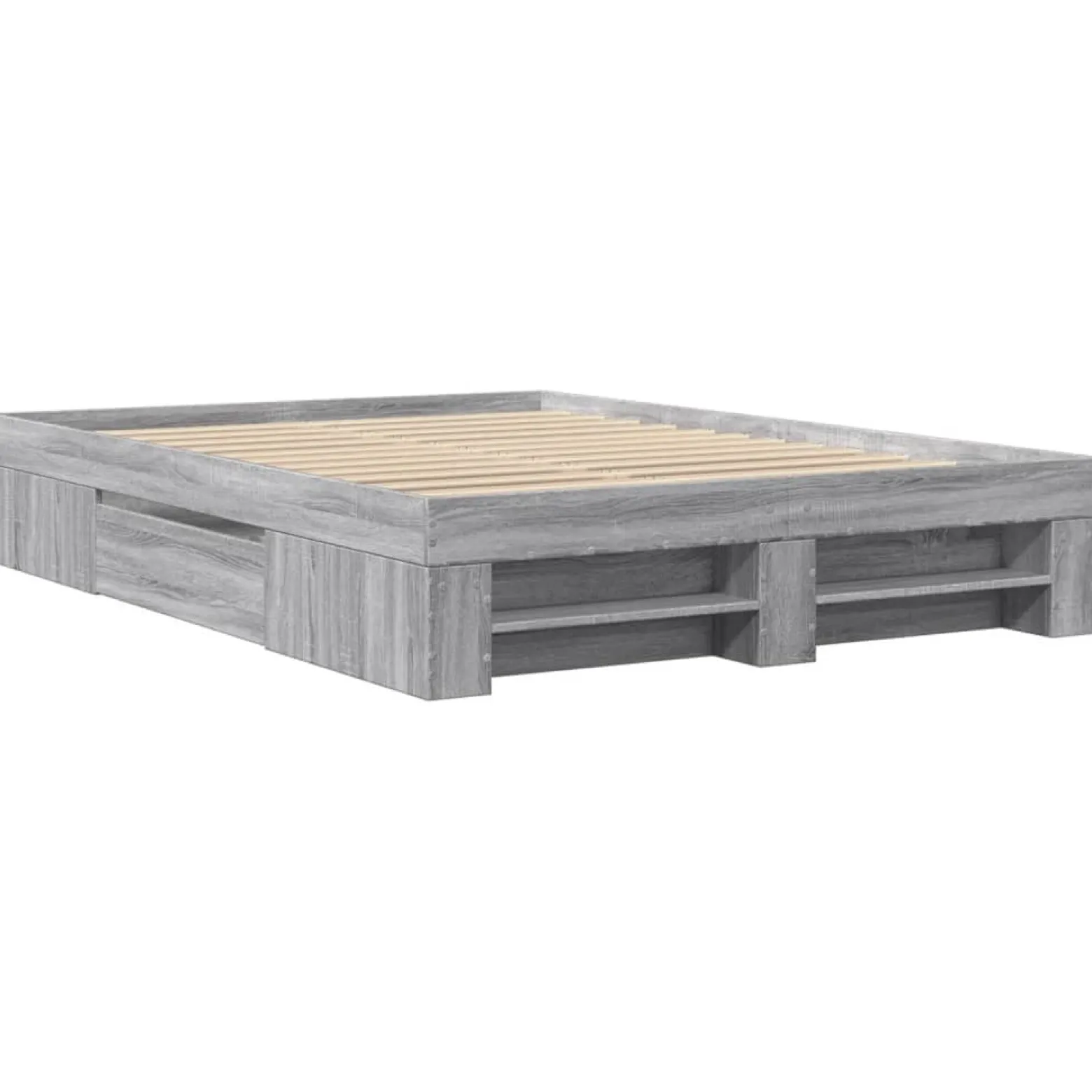 Rama łóżka szary dąb sonoma 120x200 materiał drewnopochodny