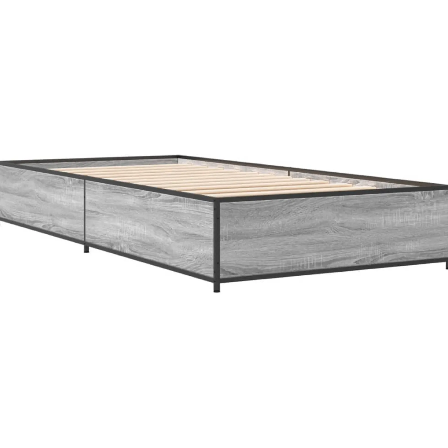 Rama łóżka szary dąb sonoma 100x200 materiał drewnopochodny
