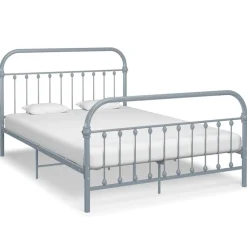 Rama łóżka Szary 120 x 200 cm Metal vidaXL