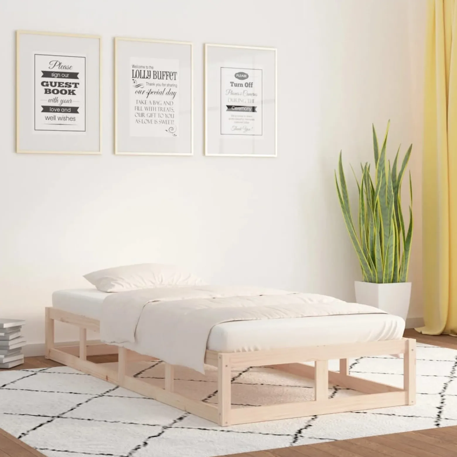 Rama łóżka 75x190 cm lite drewno