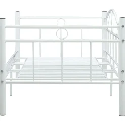 Rama leżanki, biała, metalowa, 90 x 200 cm