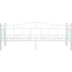 Rama leżanki, biała, metalowa, 90 x 200 cm