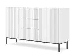Ravenna B Komoda 150 2D3S frez MDF biały mat + RAMA CZARNA