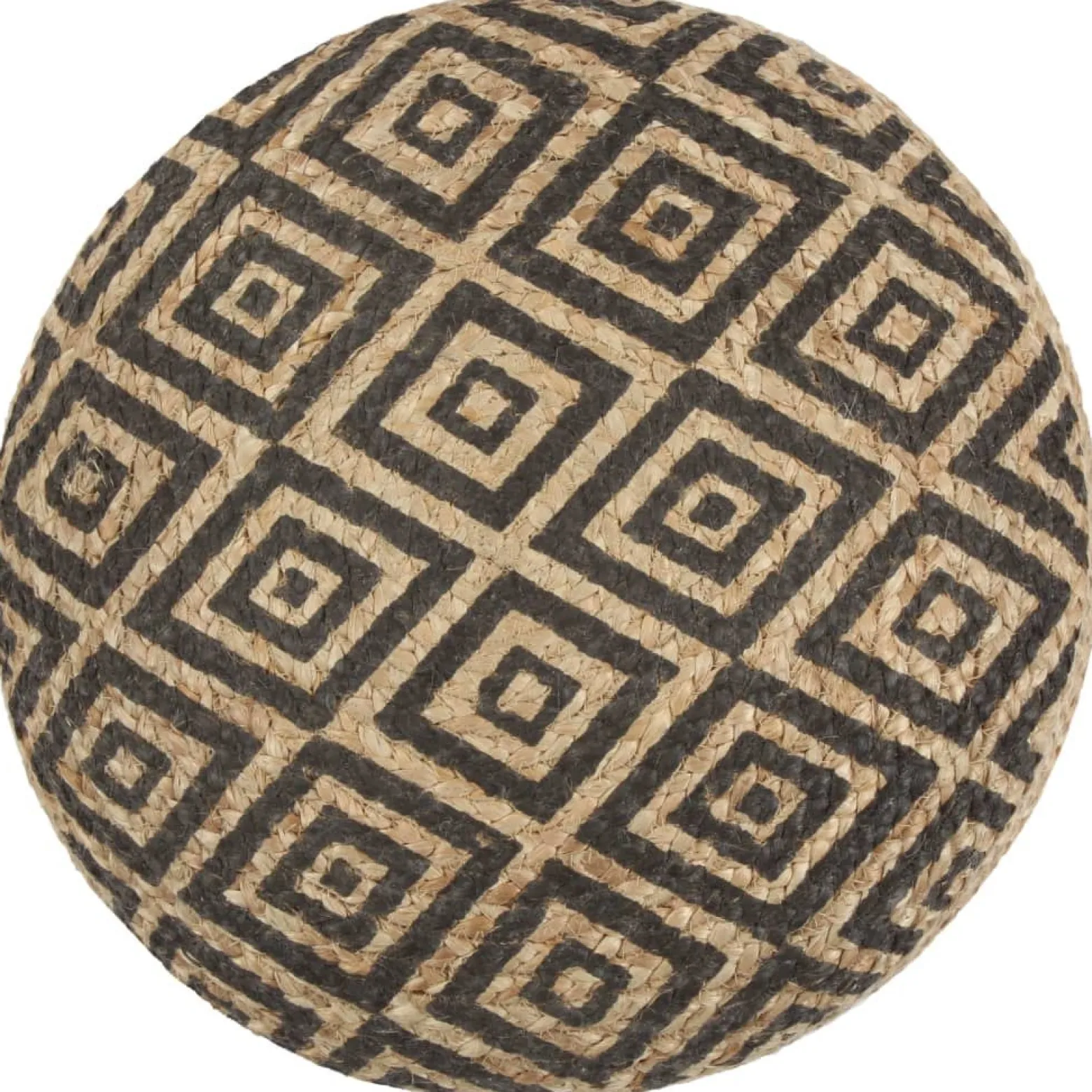 Ręcznie robiony puf, czarny, 45 x 30 cm, juta