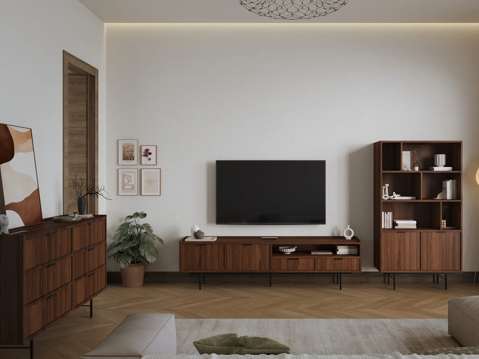 Regał 90 cm orzech warmia ELVIO półki salon biuro