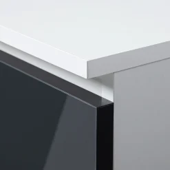 Regał Biurowy R 60 Cm Clp 3 Szuflady 2 Półki Biały / Grafit Połysk