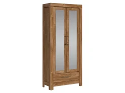 Regał Gent 88 cm z szufladą i 2 drzwiami lustrem dąb stirling