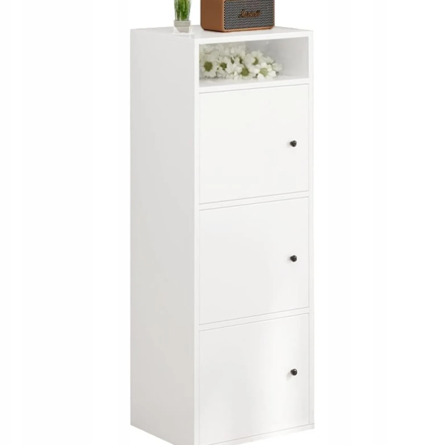 Regał industrialny biały stojący wysoki 138 cm