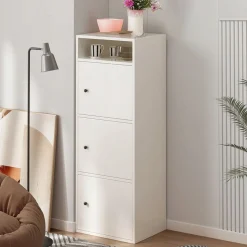 Regał industrialny biały stojący wysoki 138 cm