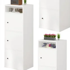 Regał industrialny biały stojący wysoki 138 cm