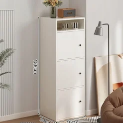 Regał industrialny biały stojący wysoki 138 cm