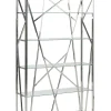 Regał książki 4 półki 32 cm srebrny