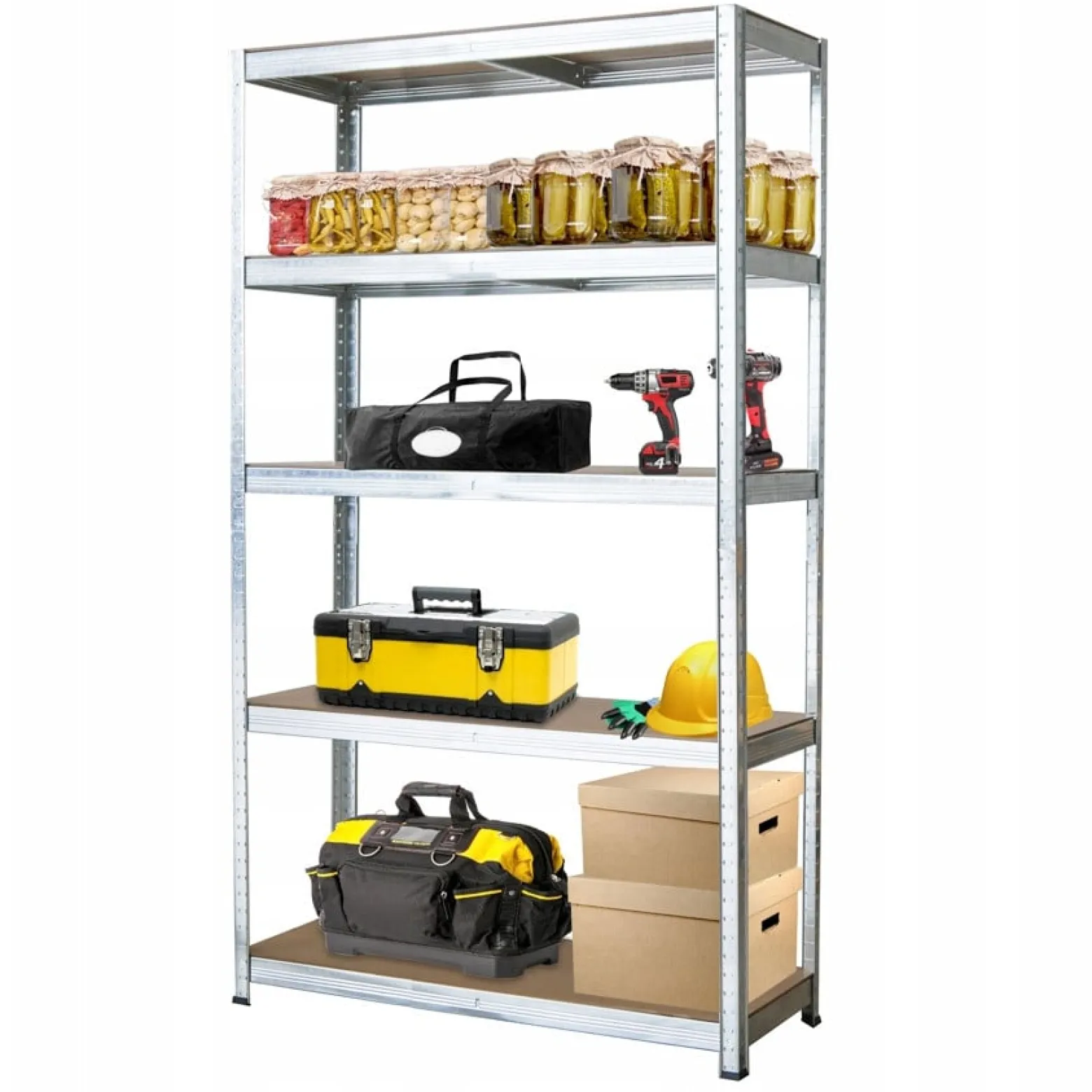 Regał magazynowy 180x90x40 cm metalowy ocynkowany garażowy 875kg