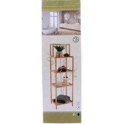 Regał łazienkowy Lambie 5 półek bambus nowoczesny beżowy 125 cm