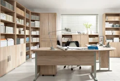 Regał Brw Office 79 cm z 2 drzwiami i 4 półkami dąb sonoma