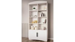 Regał Classic 90 cm z 2 drzwiami i 8 półkami biały