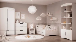 Regał Classic 90 cm z 2 drzwiami i 8 półkami biały