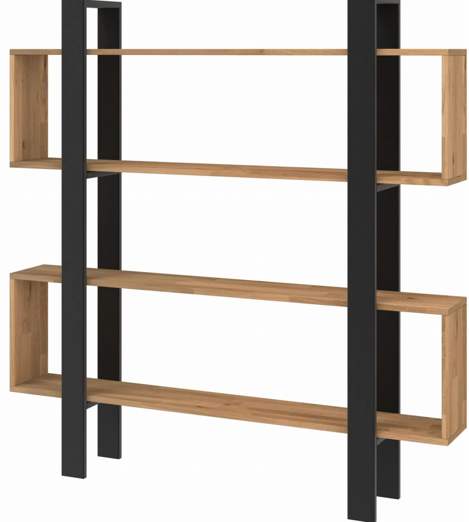 Regał dębowy LOFT Foggia na książki i segregatory Industrial 145x100x20/24