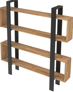 Regał dębowy LOFT Foggia na książki i segregatory Industrial 145x100x20/24