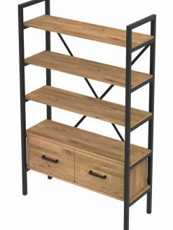 Regał dębowy Medium-Cabinet 160x80x30 cm LOFT z drzwiczkami K1-1