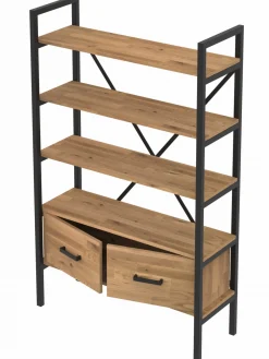 Regał dębowy Medium-Cabinet 160x80x30 cm LOFT z drzwiczkami K1-1