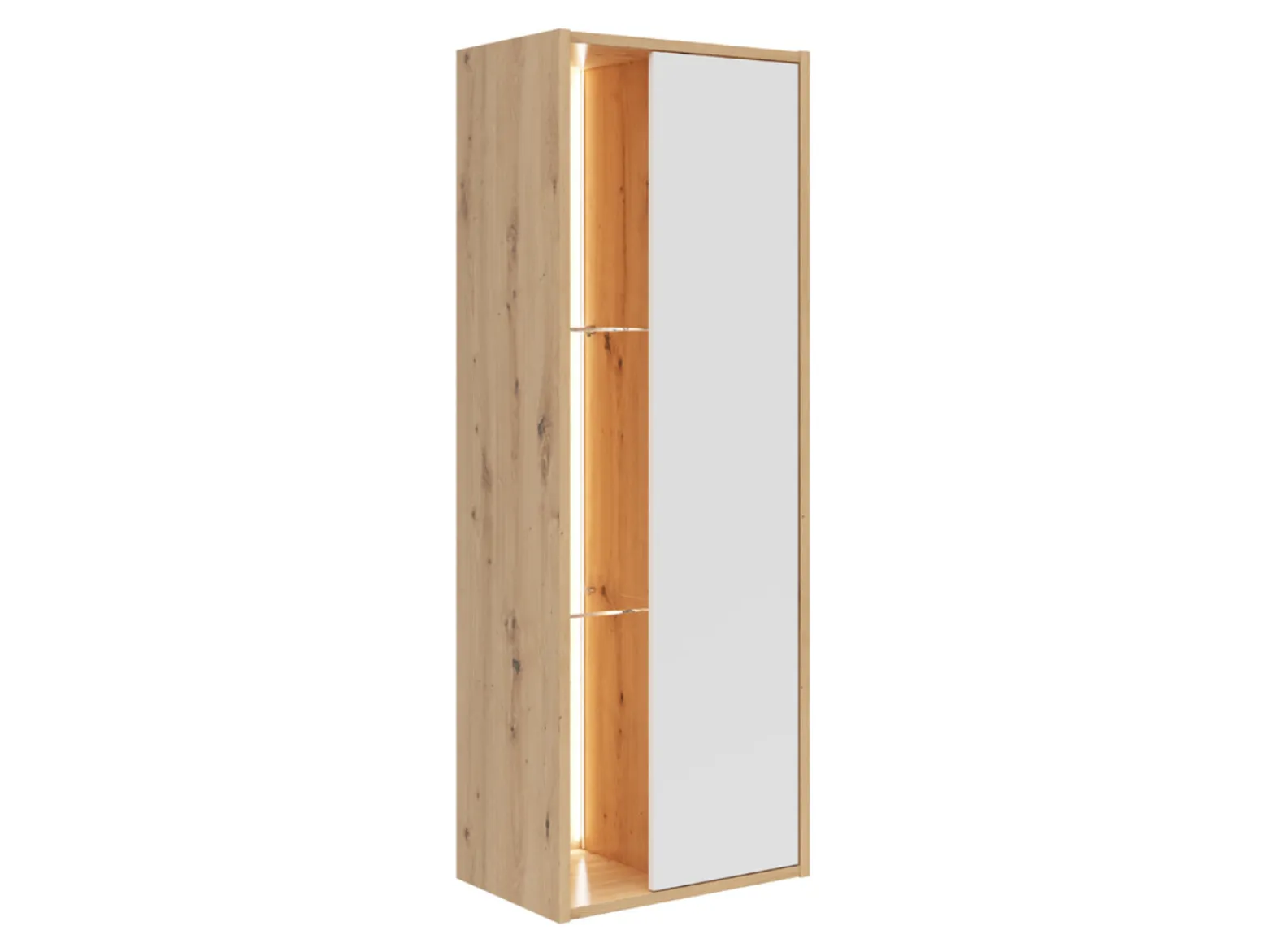 Regał Gap 47 cm z drzwiami i 3 półkami dąb artisan/biały