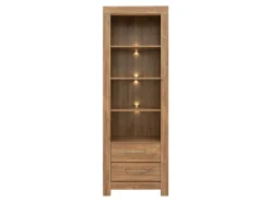 Regał Gent 68 cm z 2 szufladami i 4 półkami dąb stirling