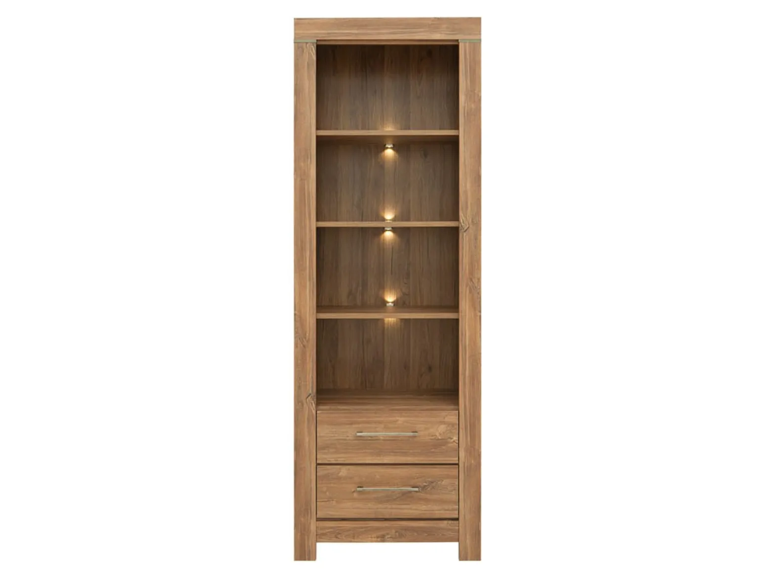Regał Gent 68 cm z 2 szufladami i 4 półkami dąb stirling