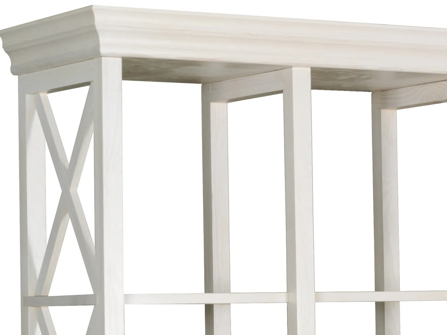 Regał III drewniany prowansalski RETRO, kolor bielony
