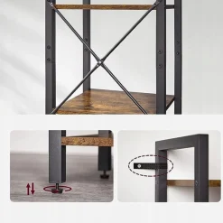 Regał industrialny na książki biblioteczka wąski wysoki loft słupek vintage