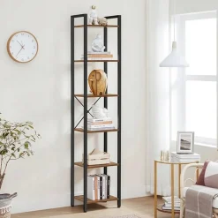 Regał industrialny na książki biblioteczka wąski wysoki loft słupek vintage