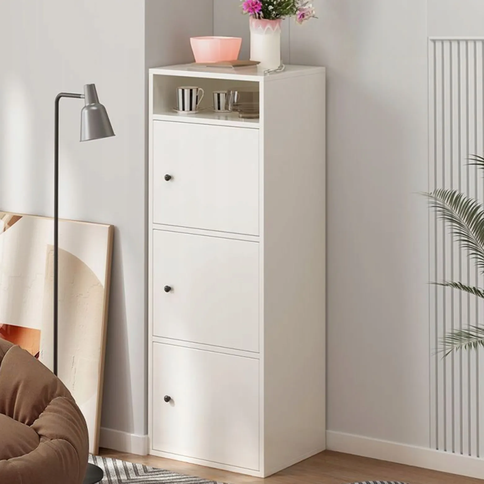 Regał industrialny stojący biały 138 cm