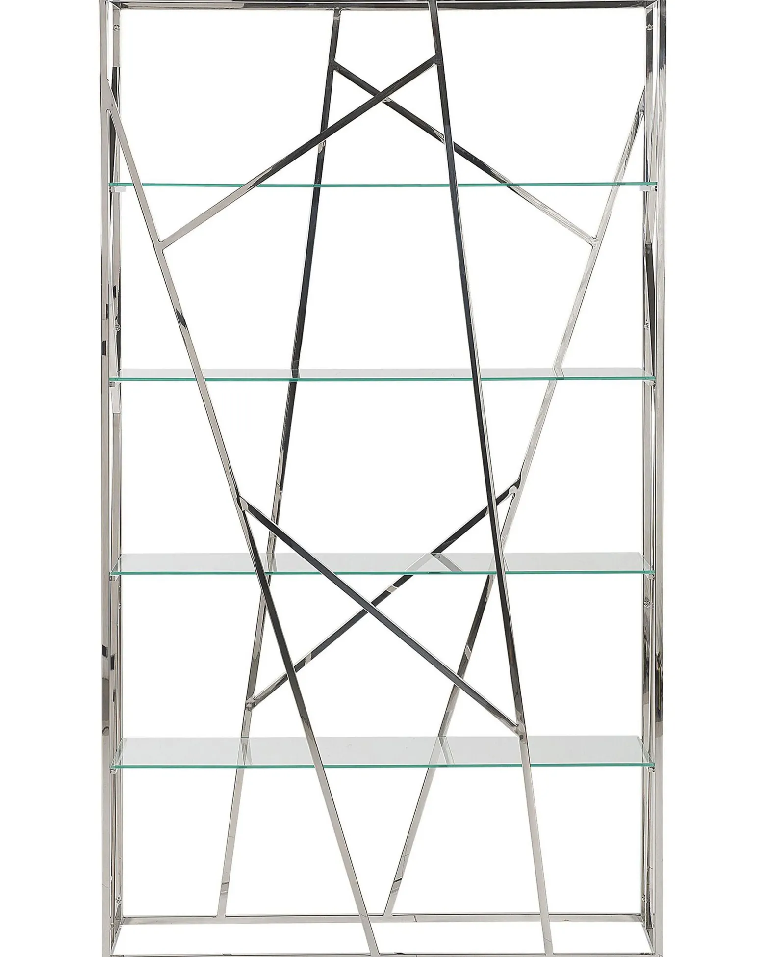 Regał książki 4 półki 32 cm srebrny