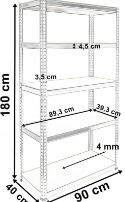 Regał magazynowy metalowy G9040 MDF 875KG