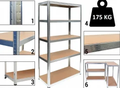 Regał magazynowy metalowy G9040 MDF 875KG