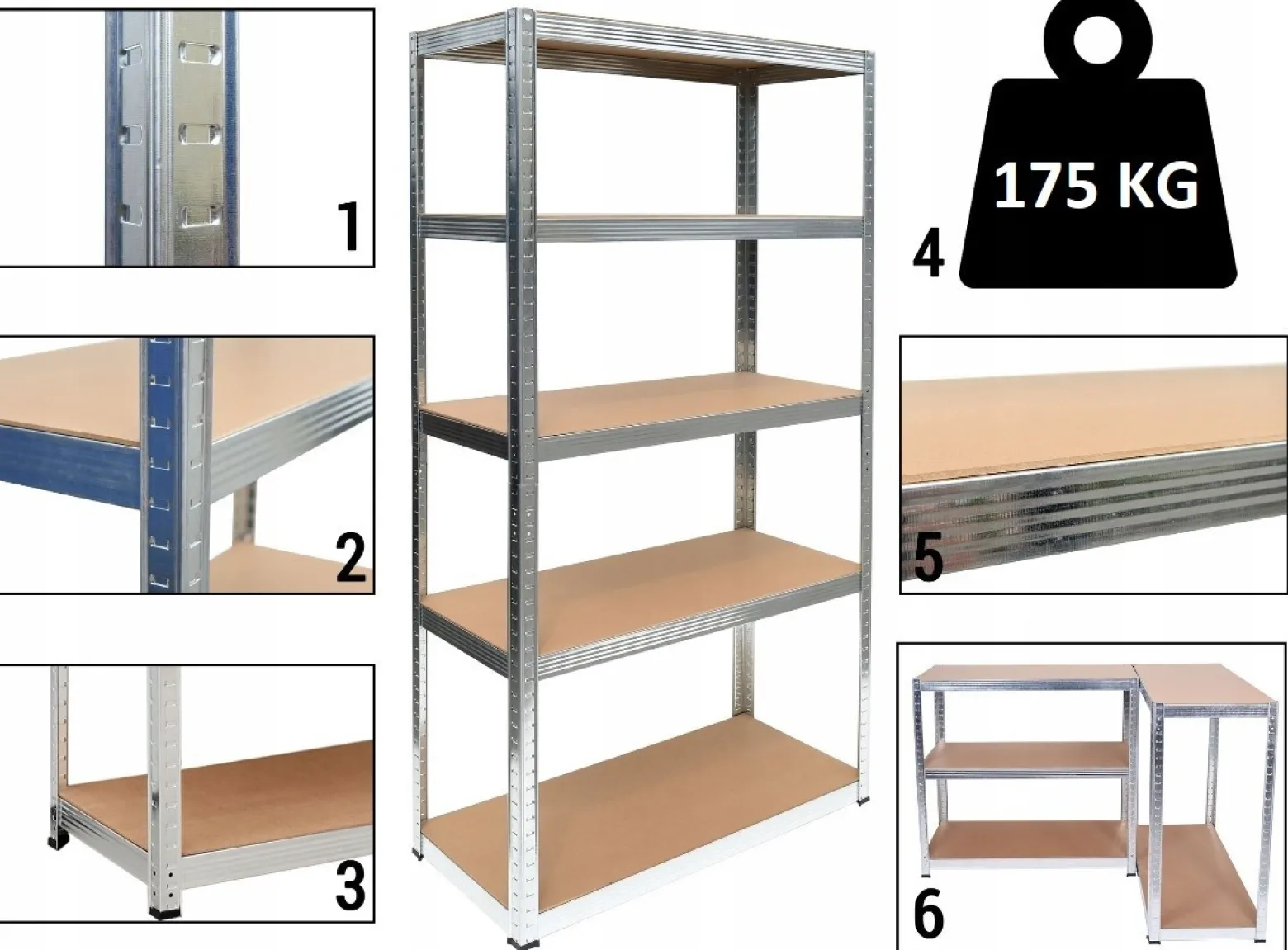 Regał magazynowy metalowy G9040 MDF 875KG
