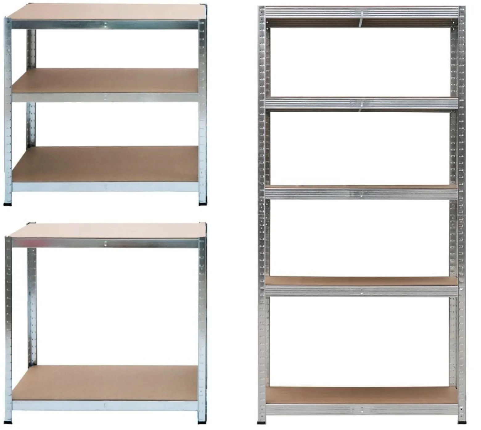 Regał magazynowy metalowy 2w1, 5 półek 150x75x30 cm