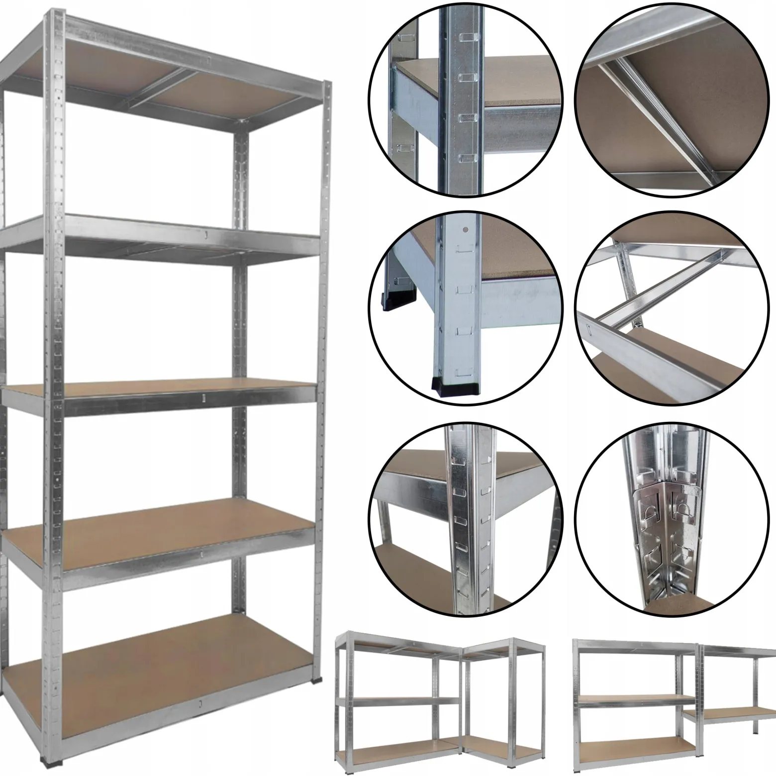 Regał magazynowy metalowy 150x75x30cm szafka półka