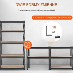 Regał magazynowy metalowy 75 x 30 x 152 cm max 181 kg na półkę