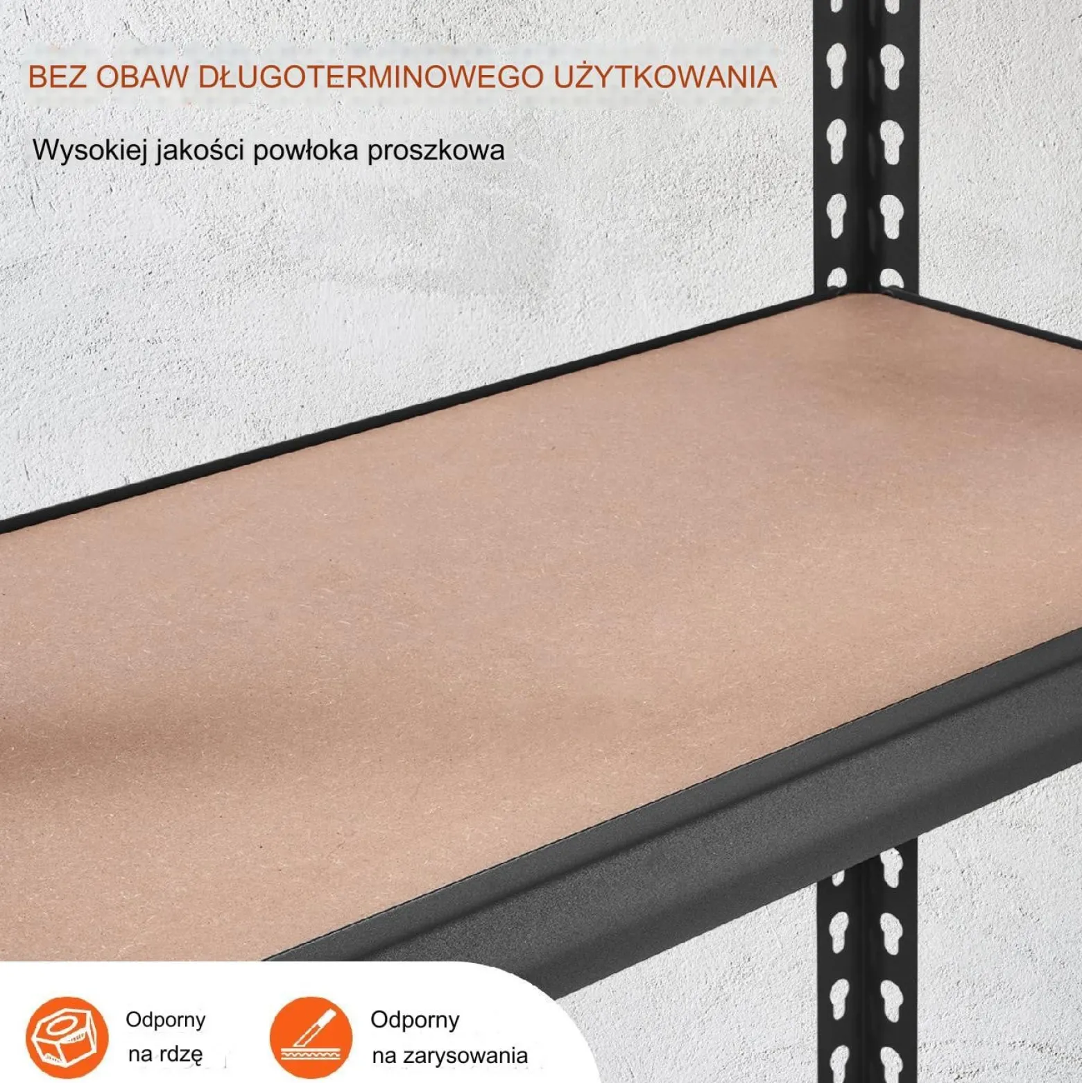Regał magazynowy metalowy 75 x 30 x 152 cm max 181 kg na półkę