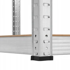 Regał magazynowy narożny metalowy srebrny 5 półek 2w1 180x90x90x40 cm