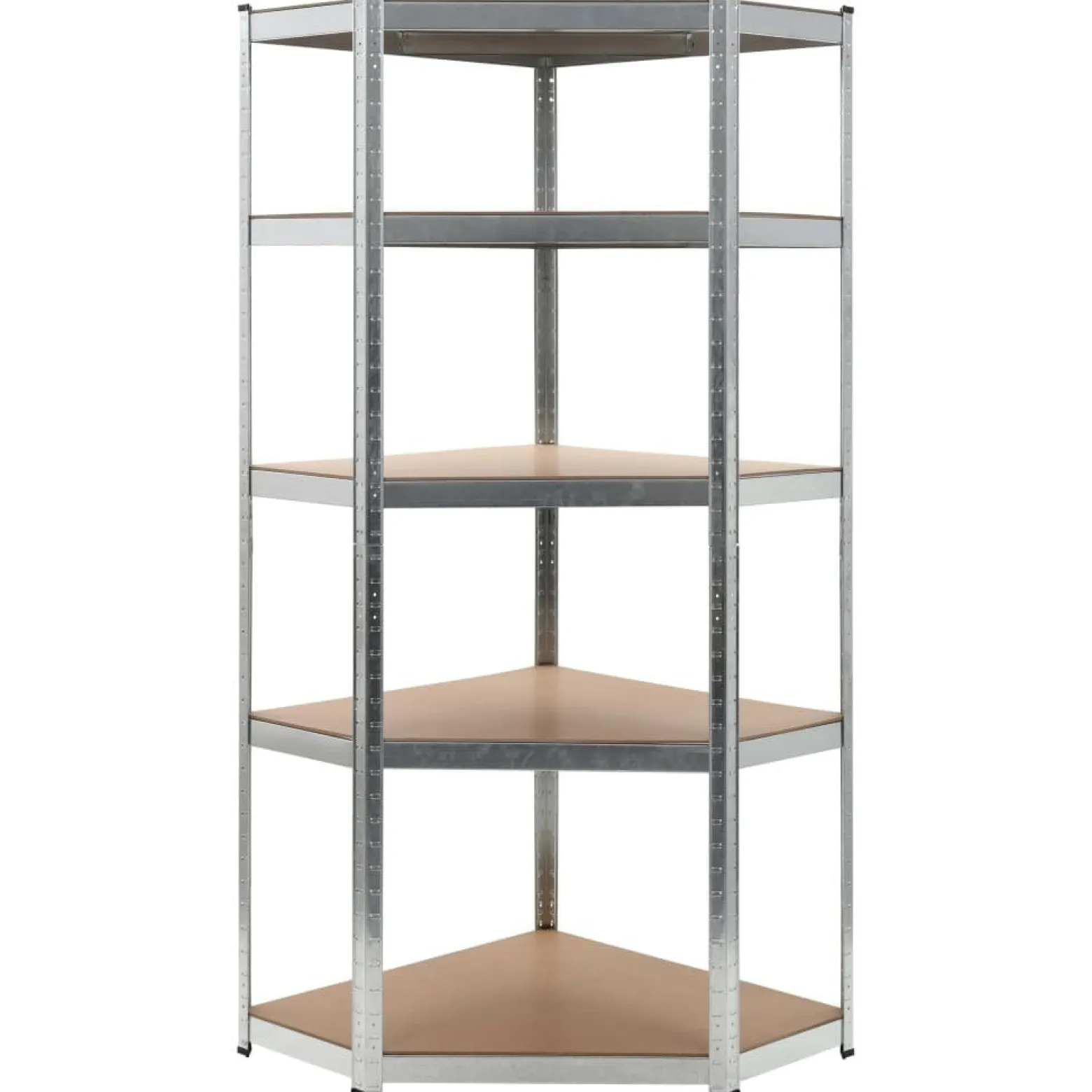 Regał magazynowy, srebrny, 75x75x180 cm, stal i MDF