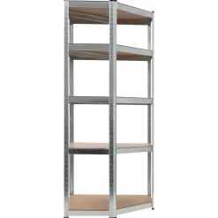 Regał magazynowy, srebrny, 75x75x180 cm, stal i MDF