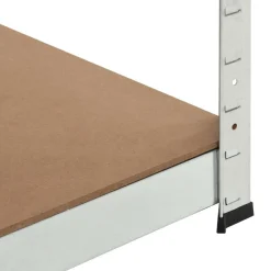 Regał magazynowy, srebrny, 75x75x180 cm, stal i MDF