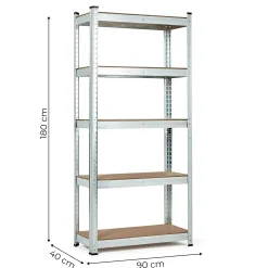 Regał magazynowy 180x90x40 cm stal galwanizowana 5 półek 875 kg ModernHome