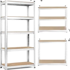 Regał magazynowy 180x90x40 cm stal galwanizowana 5 półek 875 kg ModernHome