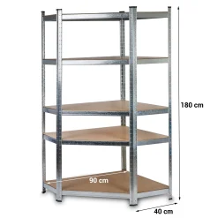Regał metalowy magazynowy narożny 180x90x40 875kg Humberg