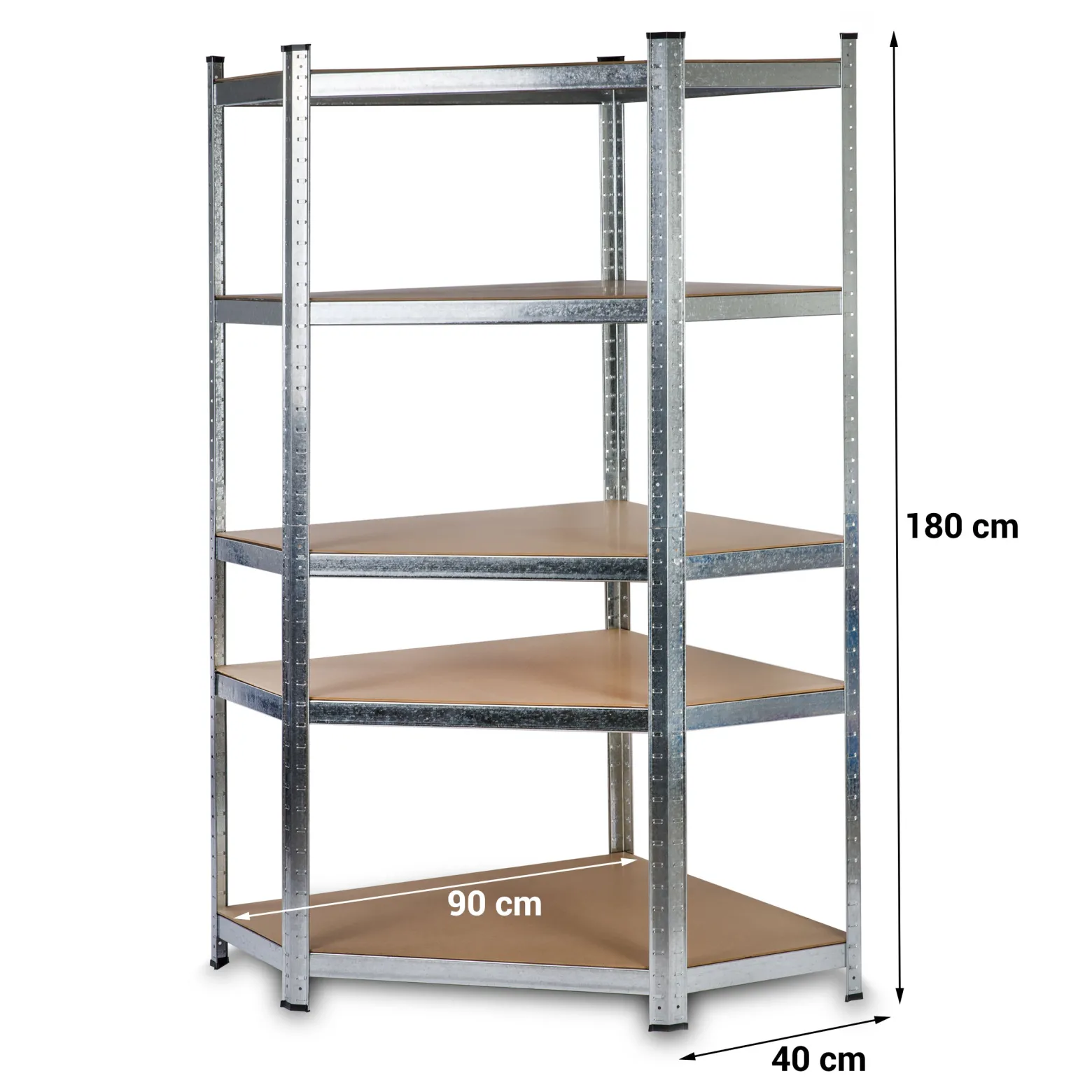 Regał metalowy magazynowy narożny 180x90x40 875kg Humberg